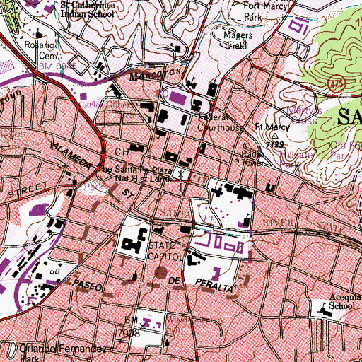 Topographic Map of Church of Christ, NM