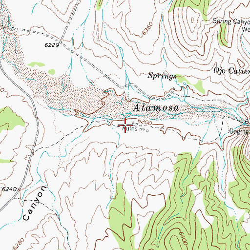 Topographic Map of Cherryville (historical), NM