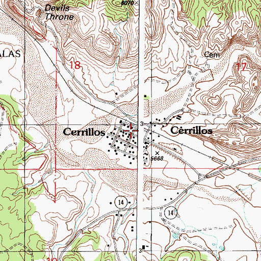 Topographic Map of Saint Joseph Church, NM