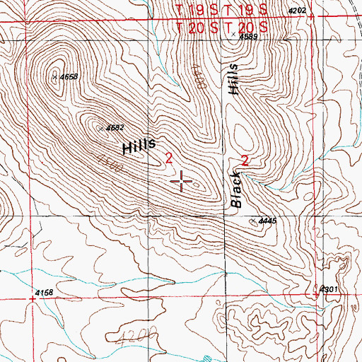 Topographic Map of Black Hills, NM