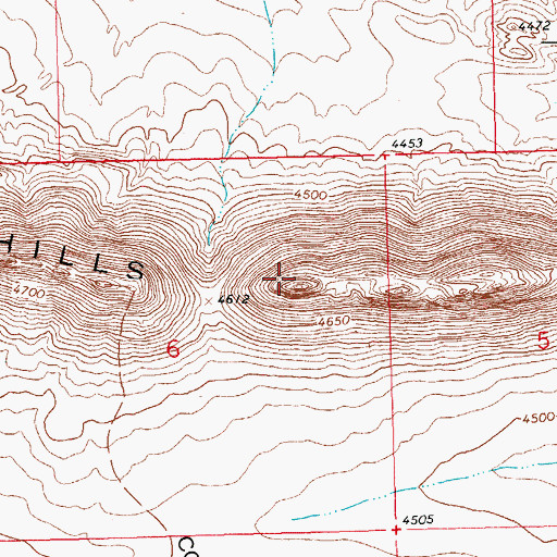 Topographic Map of Brockman Hills, NM