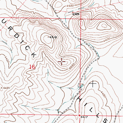 Topographic Map of Burdick Hills, NM