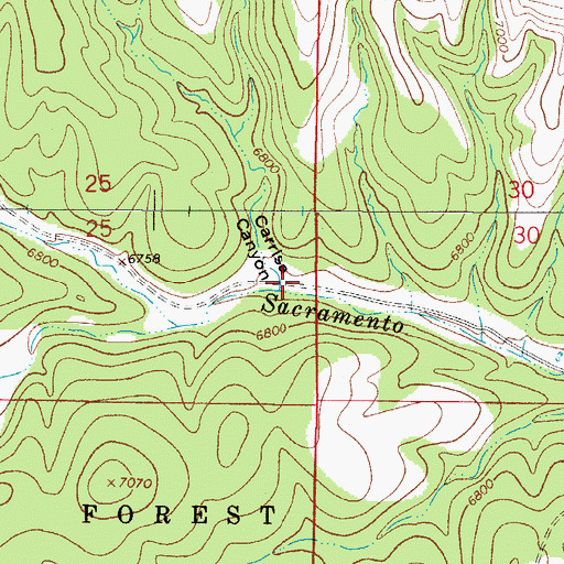 Topographic Map of Carrisa Canyon, NM