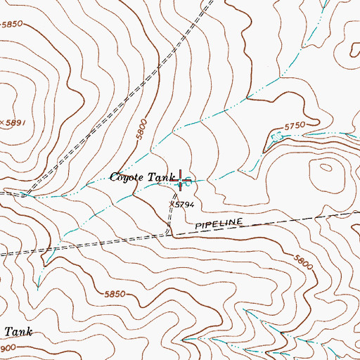 Topographic Map of Coyote Tank, NM