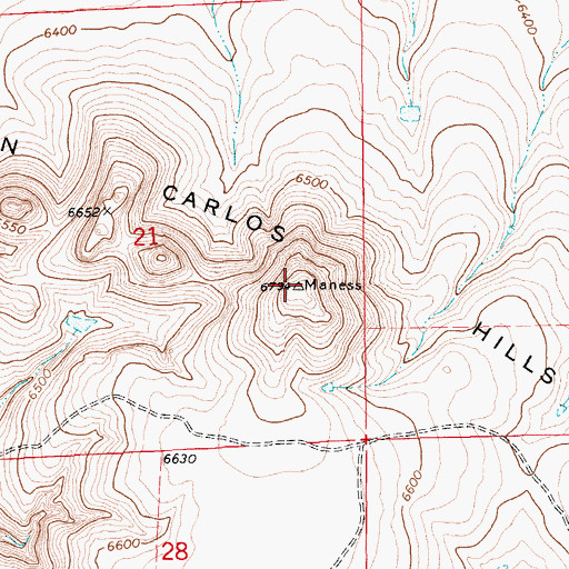 Topographic Map of Don Carlos Hills, NM