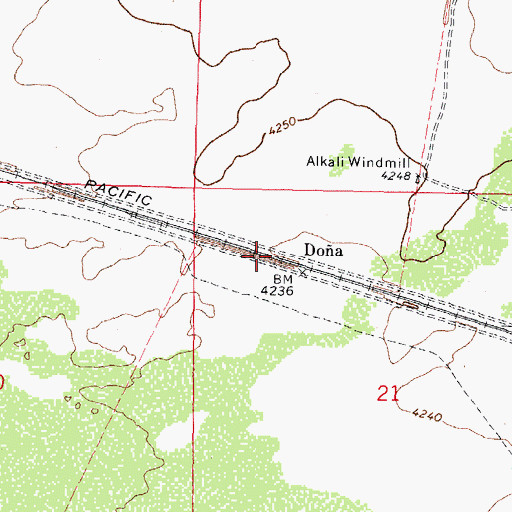 Topographic Map of Doa, NM