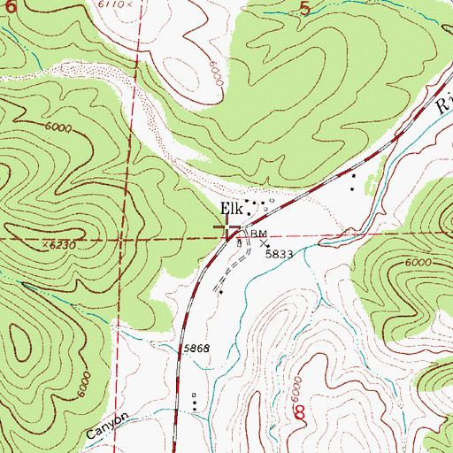 Topographic Map of Elk, NM