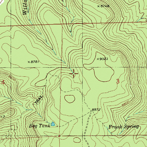 Topographic Map of Gallo Mountains, NM