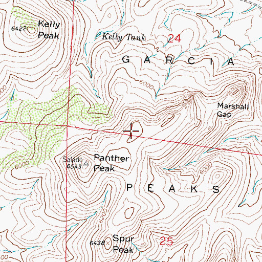Topographic Map of Garcia Peaks, NM