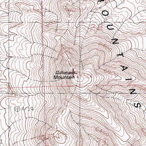 Topographic Map of Gillespie Mountain, NM