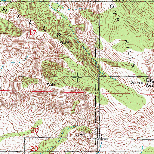 Topographic Map of Gyp Hills, NM