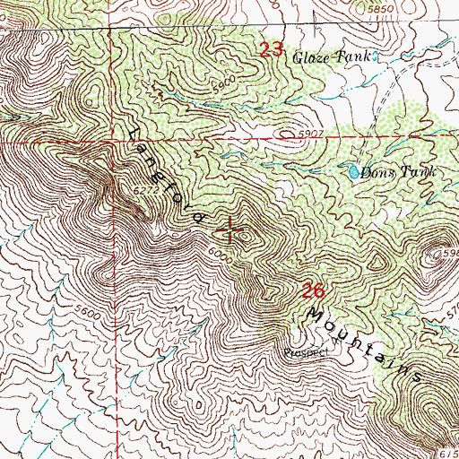 Topographic Map of Langford Mountains, NM