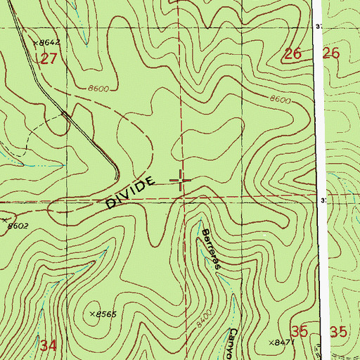 Topographic Map of Mangas Mountains, NM
