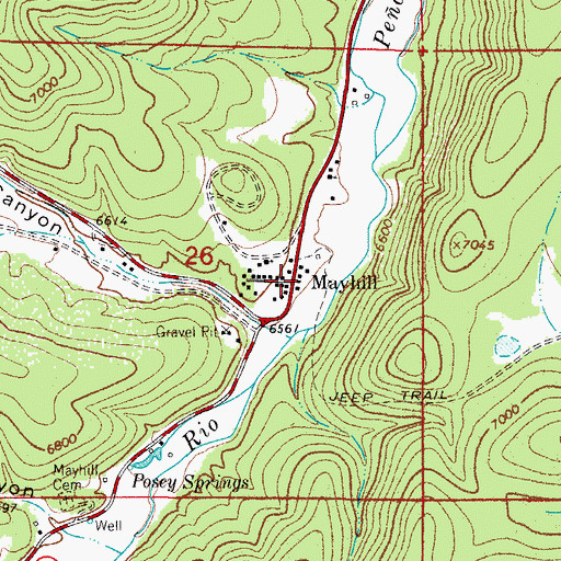 Topographic Map of Mayhill, NM