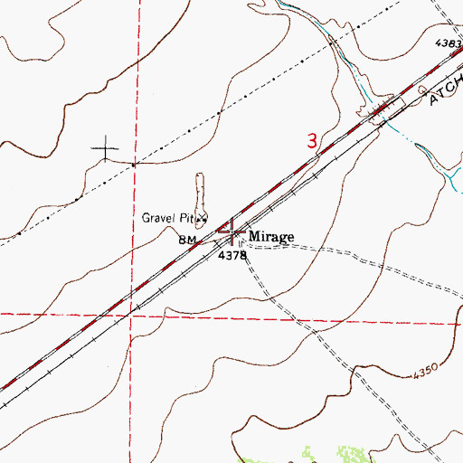 Topographic Map of Mirage, NM
