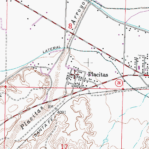 Topographic Map of Placitas, NM