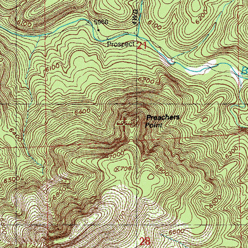 Topographic Map of Preachers Point, NM