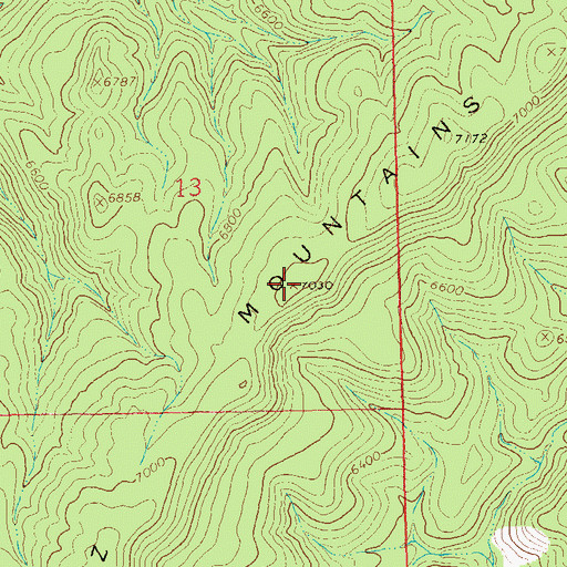 Topographic Map of Saliz Mountains, NM