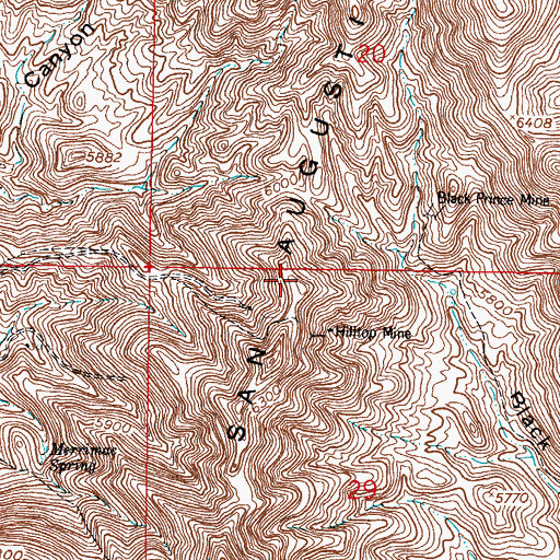 Topographic Map of San Augustin Mountains, NM