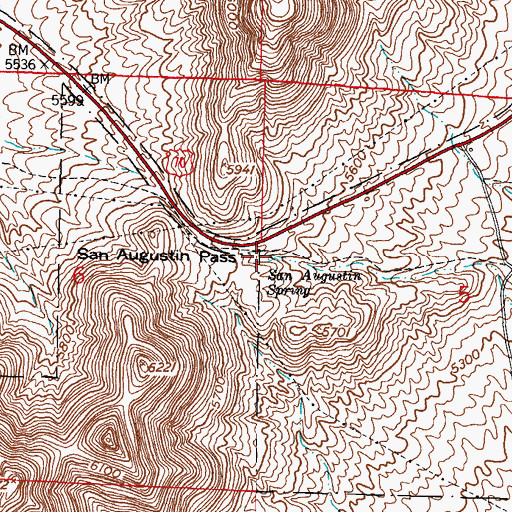 Topographic Map of San Augustin Spring, NM