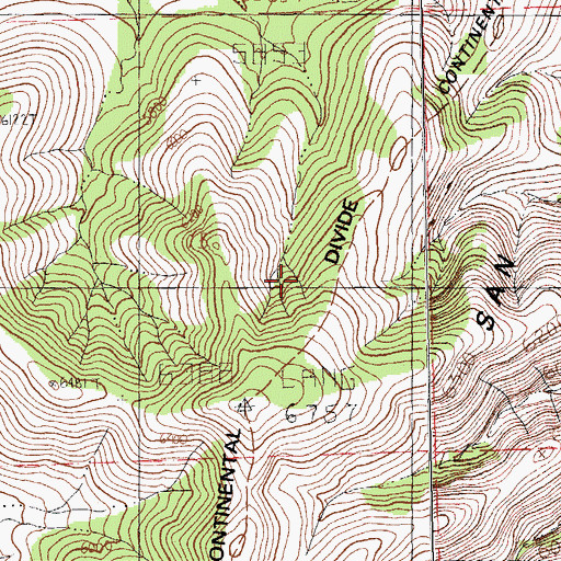 Topographic Map of San Luis Mountains, NM