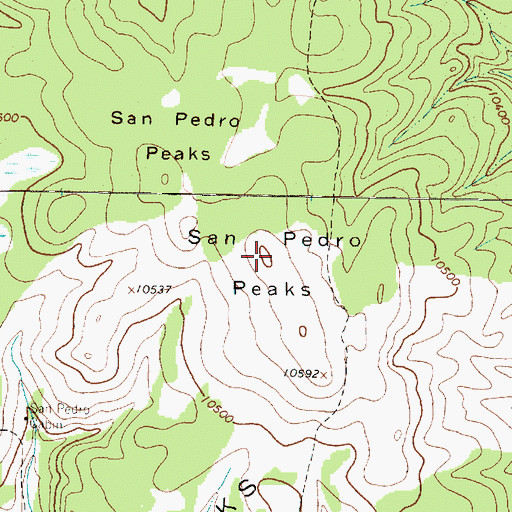 Topographic Map of San Pedro Peaks, NM