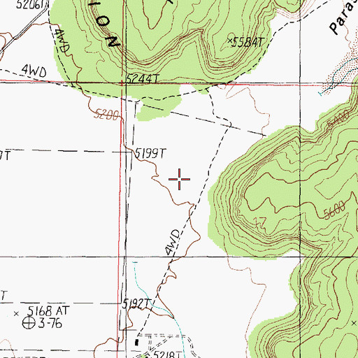 Topographic Map of Parashont Canyon, AZ