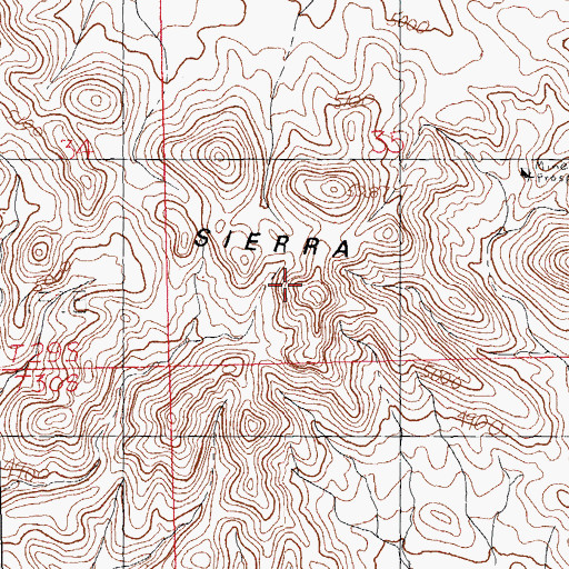 Topographic Map of Sierra Rica, NM