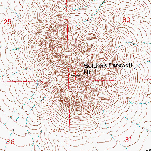 Topographic Map of Soldiers Farewell Hill, NM