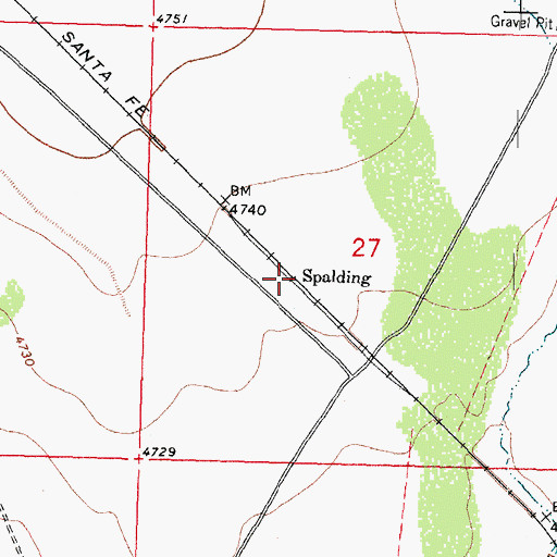 Topographic Map of Spalding, NM