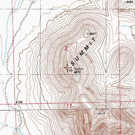 Topographic Map of Summit Hills, NM