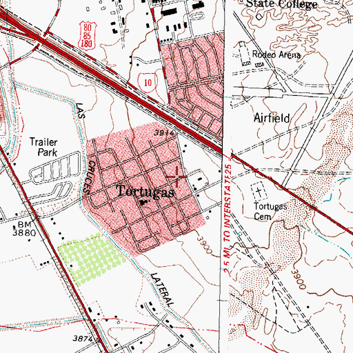 Topographic Map of Tortugas, NM