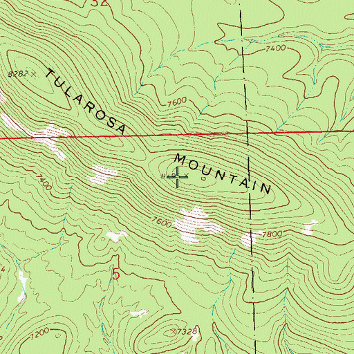 Topographic Map of Tularosa Mountains, NM