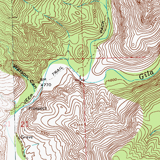 Topographic Map of Turkey Creek, NM