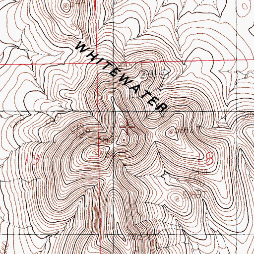 Topographic Map of Whitewater Mountains, NM