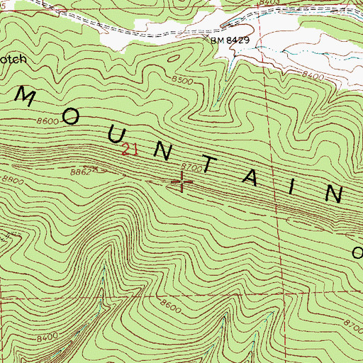 Topographic Map of Zui Mountains, NM