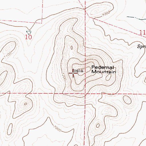 Topographic Map of Pedernal Hills, NM