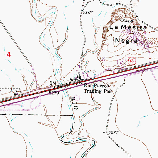 Topographic Map of Fruitvale (historical), NM