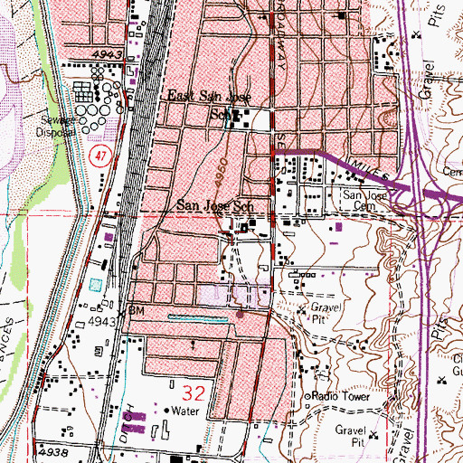 Topographic Map of San Jose, NM