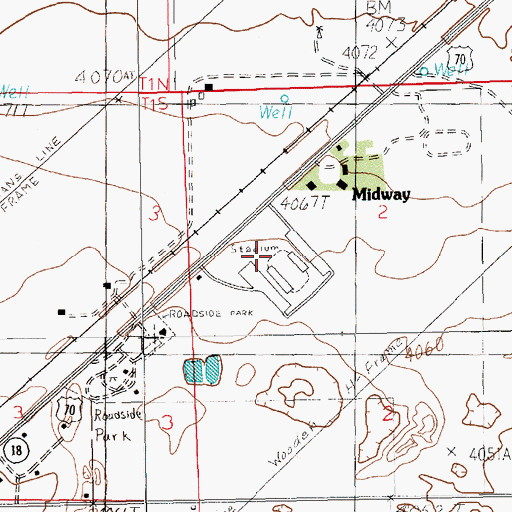 Topographic Map of Eastern New Mexico State Park (historical), NM