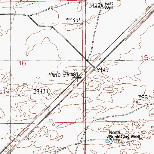 Topographic Map of Sand Springs, NM