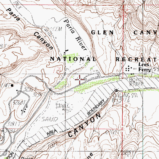 Topographic Map of Paria Canyon, AZ