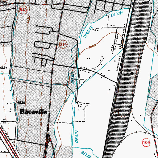 Topographic Map of Belen Mennonite Church, NM