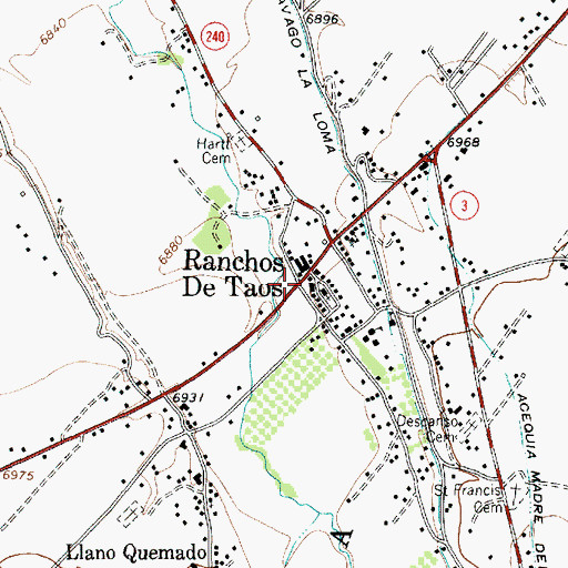 Topographic Map of San Francisco De Asissi Church, NM