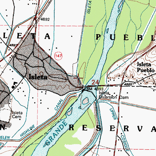Topographic Map of Saint Augustine Church, NM