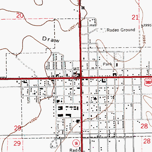 Topographic Map of First Baptist Church, NM