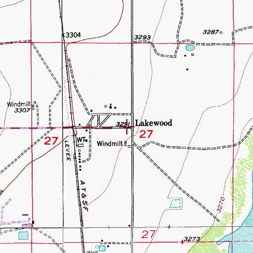Topographic Map of Lakewood Baptist Church, NM