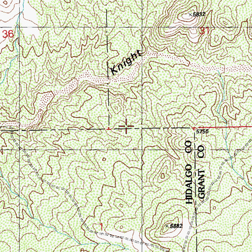 Topographic Map of Lost Prospector Mine, NM