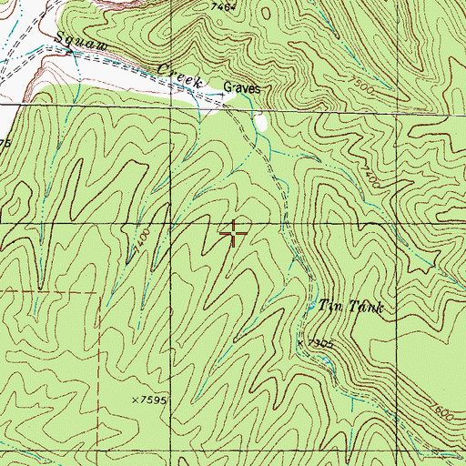 Topographic Map of Pawnee Association Mine, NM