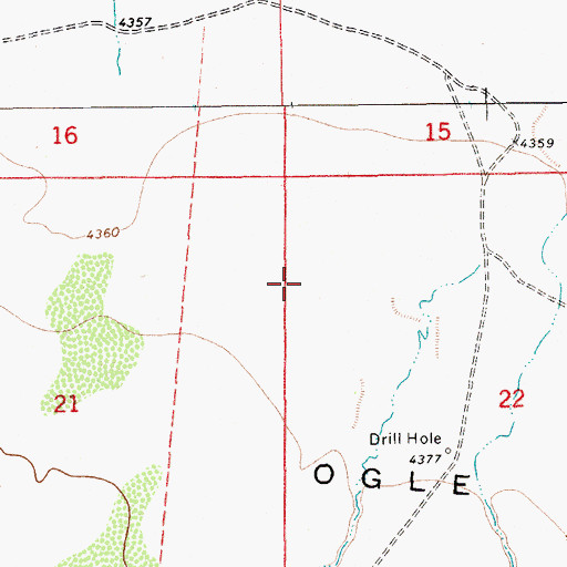 Topographic Map of Ogle (historical), NM